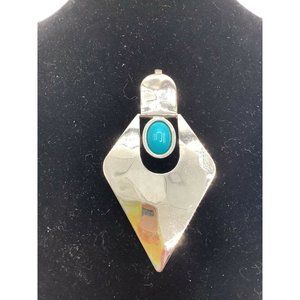 American Vintage Silver and Turquoise Pendant